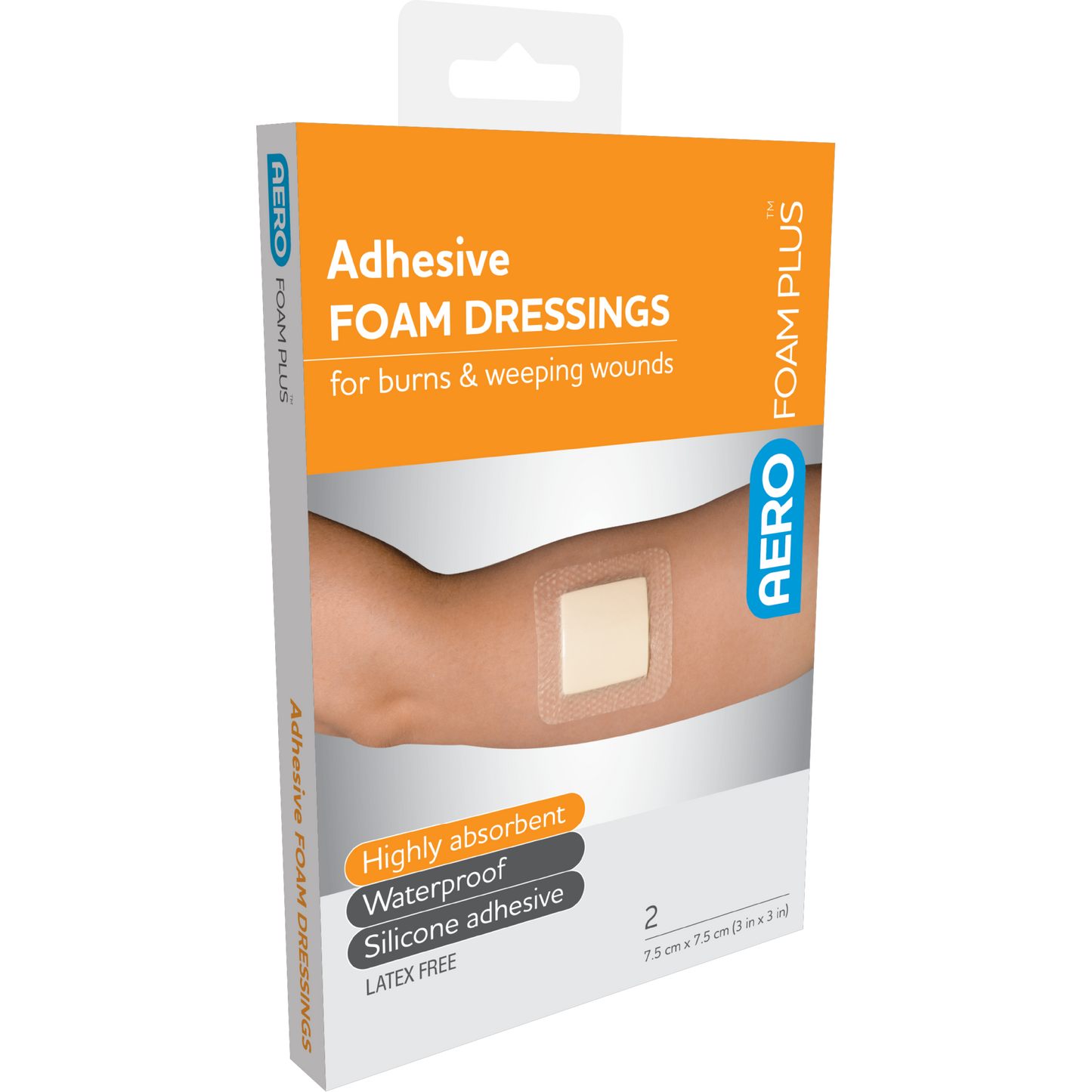 Adhesive Foam Dressing Range-AERO-7.5 x 7.5cm-Assurance Training and Sales