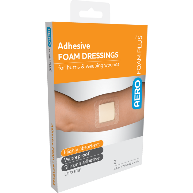 Adhesive Foam Dressing Range-AERO-7.5 x 7.5cm-Assurance Training and Sales