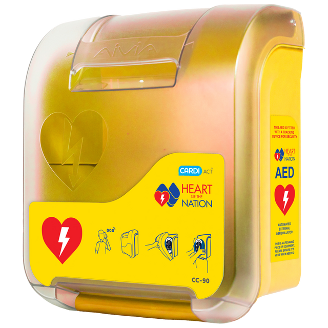 Alarmed AED Cabinet 'Heart of the Nation'-AERO-Assurance Training and Sales