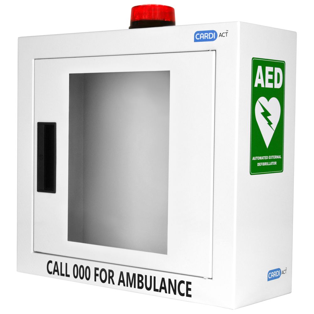 Alarmed AED Defibrillator Cabinet + Strobe Light-AED Cabinet-AERO-Assurance Training and Sales