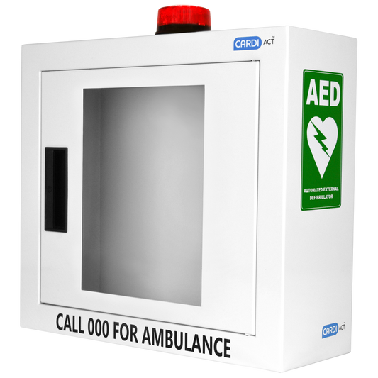 Alarmed AED Defibrillator Cabinet + Strobe Light-AED Cabinet-AERO-Assurance Training and Sales