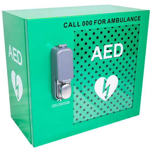 Alarmed Outdoor Defibrillator Cabinet with Lock-AED Cabinet-AERO-Assurance Training and Sales