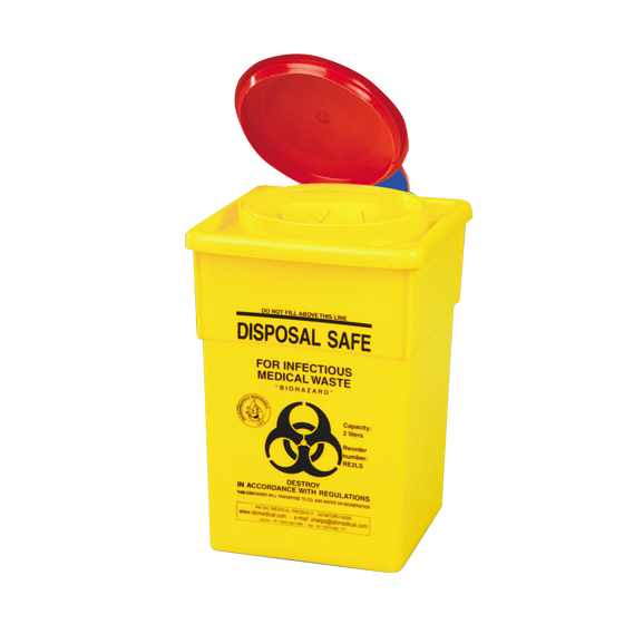 Bio Sharps Disposal Container 2L-Sharps Disposal Container-AERO-Assurance Training and Sales