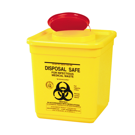 Bio Sharps Disposal Container4.5L-Sharps Disposal Container-AERO-Assurance Training and Sales