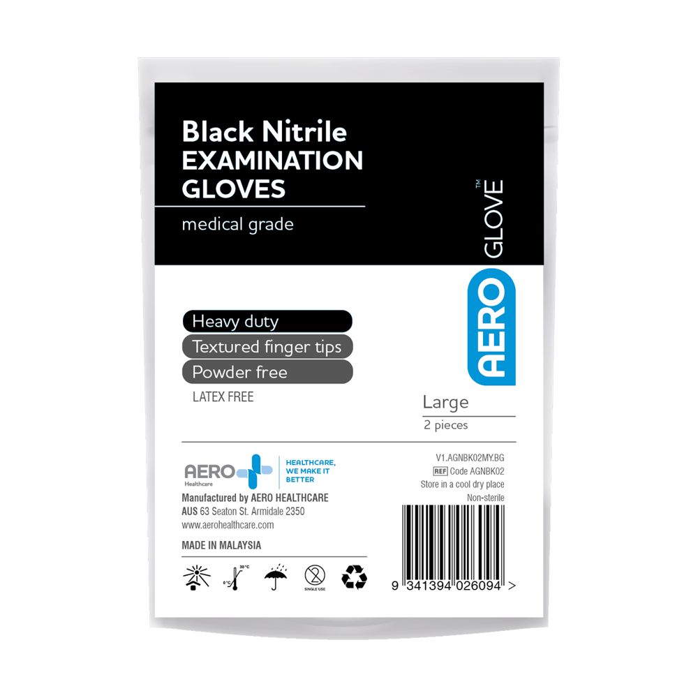 Black Nitrile Powder-Free Gloves L-Nitrile Gloves-AERO-Assurance Training and Sales