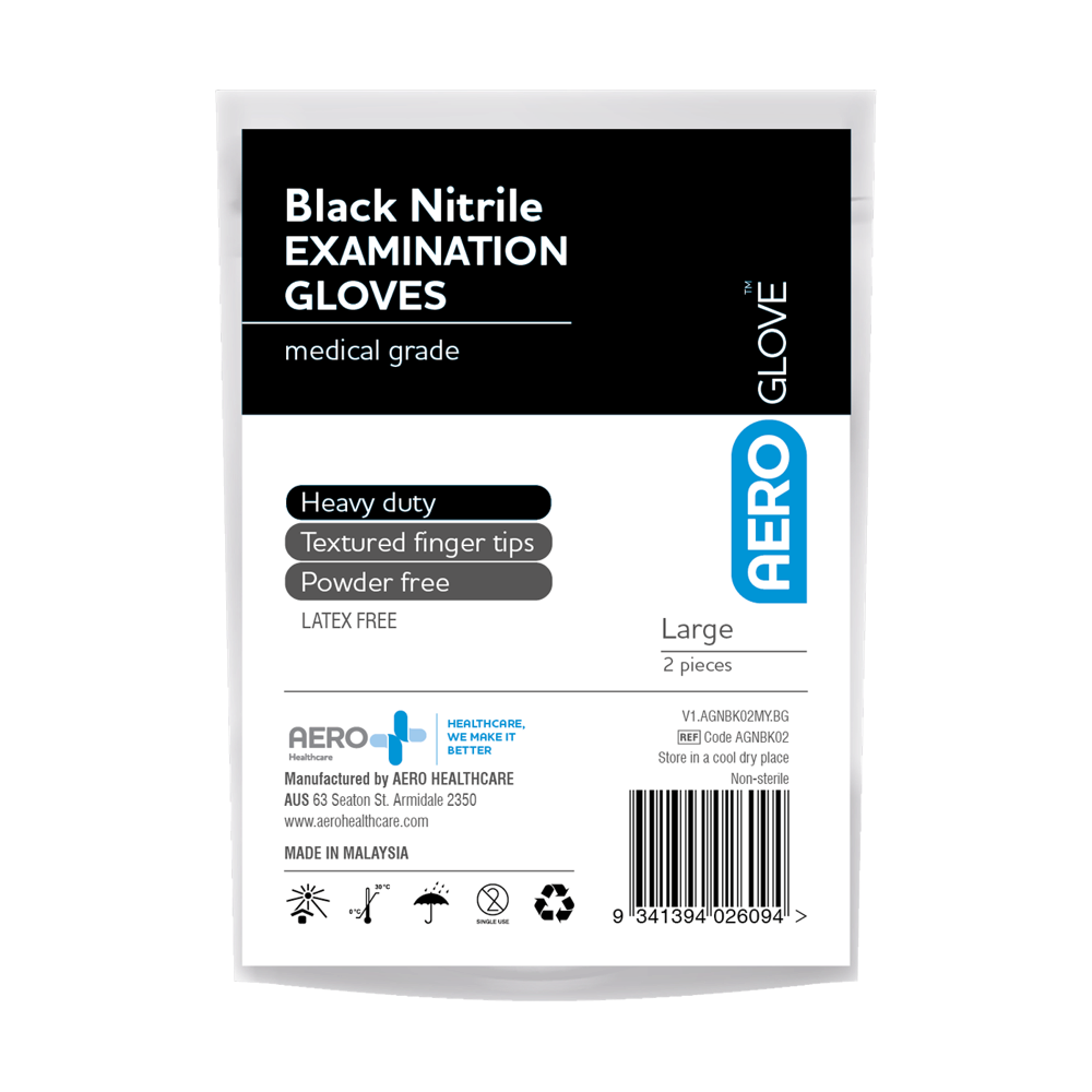 Black Nitrile Powder-Free Gloves L-Nitrile Gloves-AERO-Assurance Training and Sales