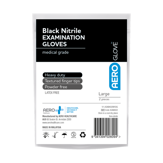 Black Nitrile Powder-Free Gloves L-Nitrile Gloves-AERO-Assurance Training and Sales