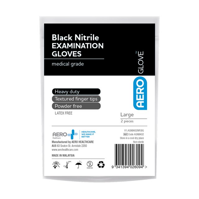 Black Nitrile Powder-Free Gloves L-Nitrile Gloves-AERO-Assurance Training and Sales