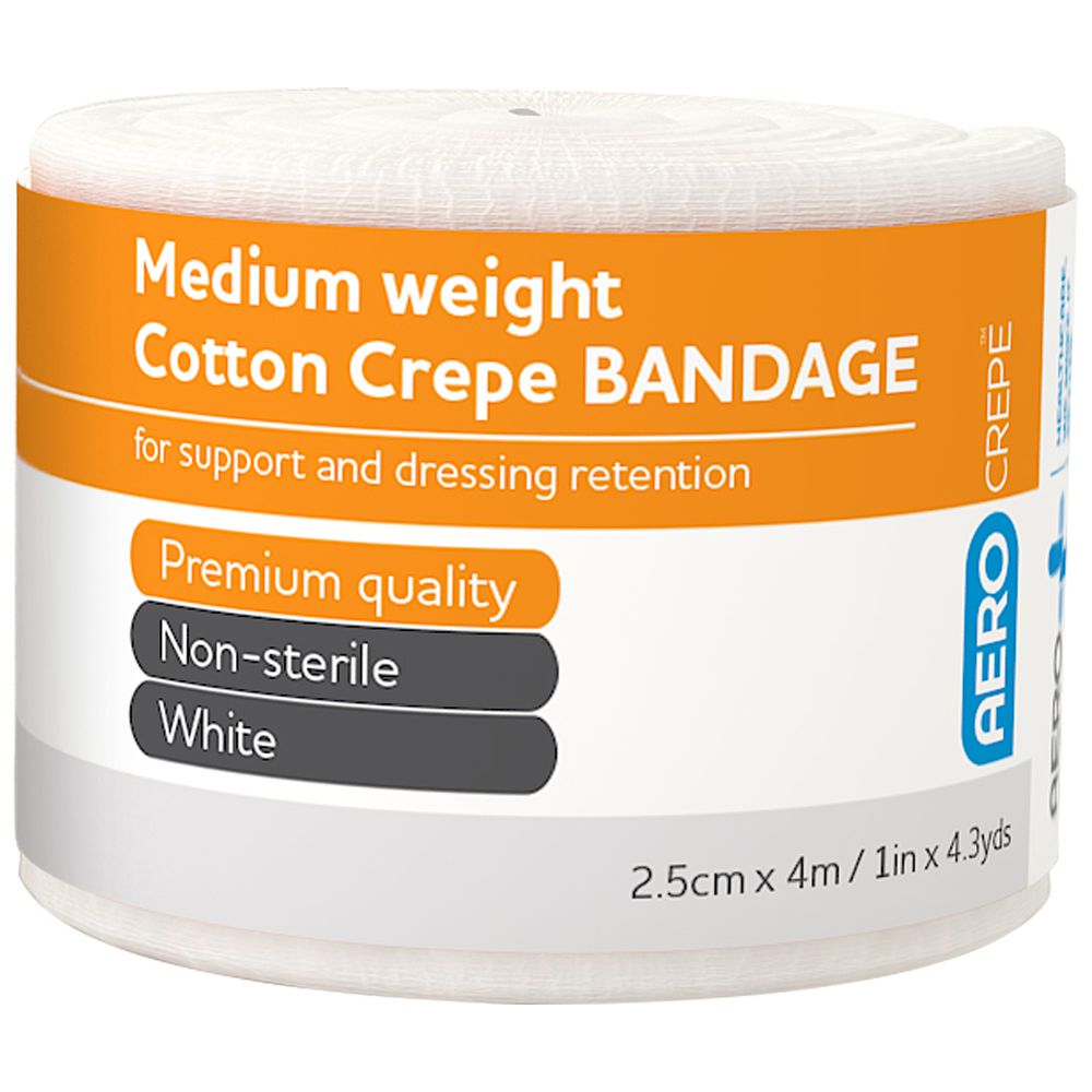 Crepe Bandages-Crepe Bandage-AERO-2.5cm x 4m Single-Assurance Training and Sales