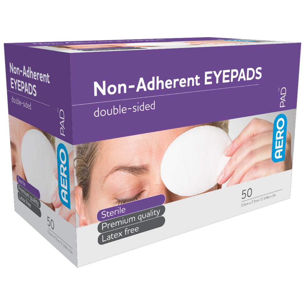 Eye Pad-Eye Patch-AERO-AEROPAD Non-Adherent Eye Pads box 50-Assurance Training and Sales