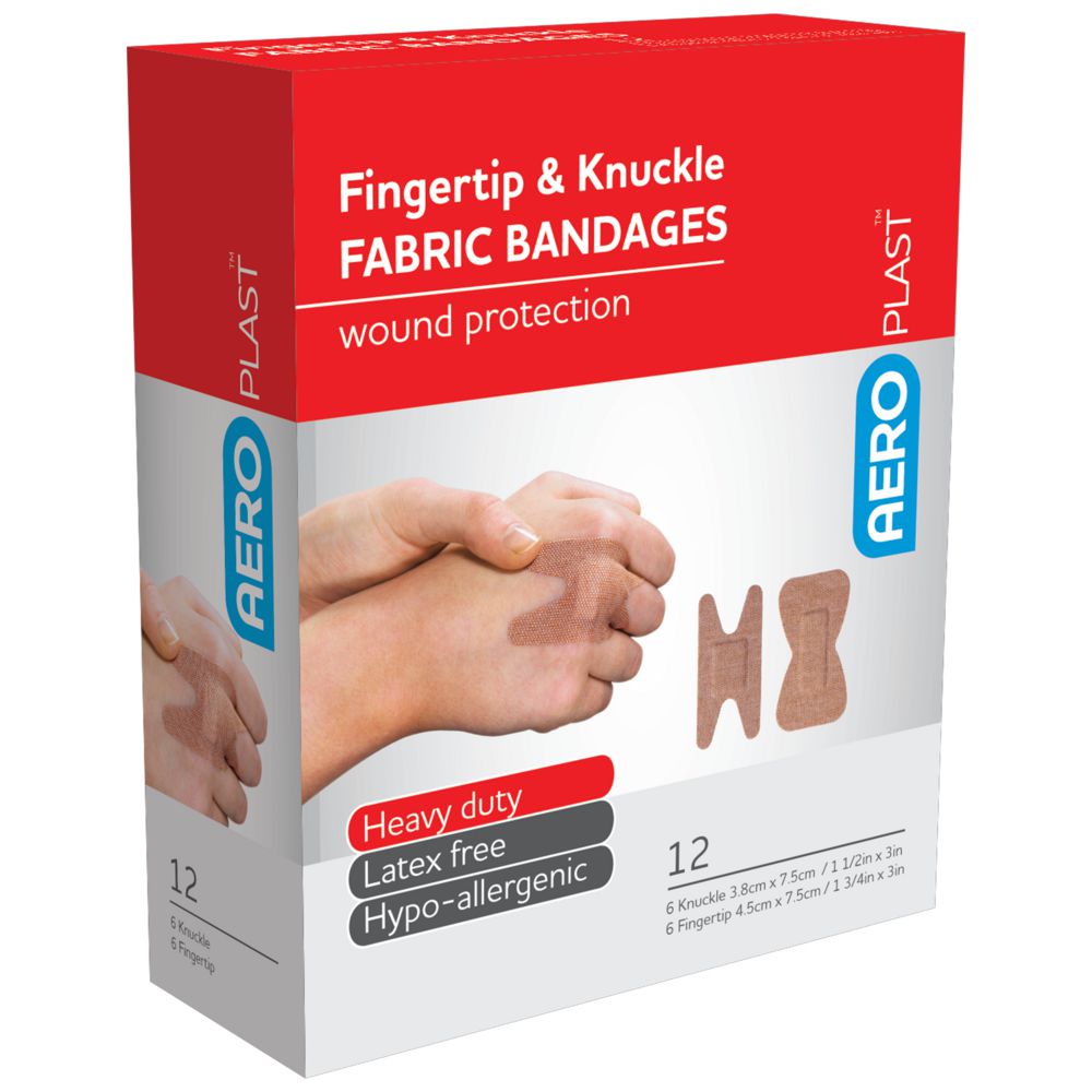 Fabric Fingertip & Knuckle Bandaids Box 12-Fabric/Cloth Bandainds-AERO-Assurance Training and Sales