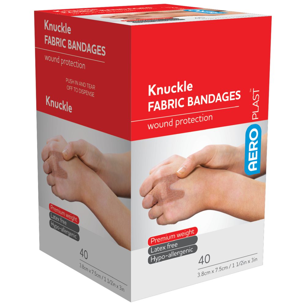 Fabric Knuckle Bandaids 7.5 x 3.8cm Box/40-Fabric/Cloth Bandainds-AERO-Assurance Training and Sales