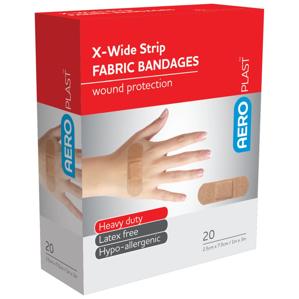 Fabric X-Wide Bandaids-Fabric/Cloth Bandainds-AERO-Box 20-Fabric-Assurance Training and Sales