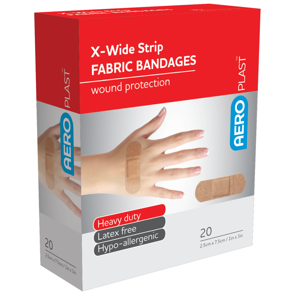 Fabric X-Wide Bandaids-Fabric/Cloth Bandainds-AERO-Box 20-Fabric-Assurance Training and Sales