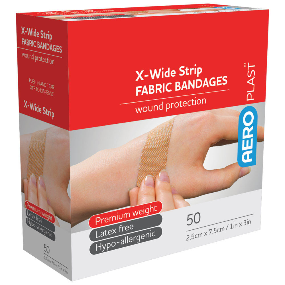 Fabric X-Wide Bandaids-Fabric/Cloth Bandainds-AERO-Box 50-Fabric-Assurance Training and Sales