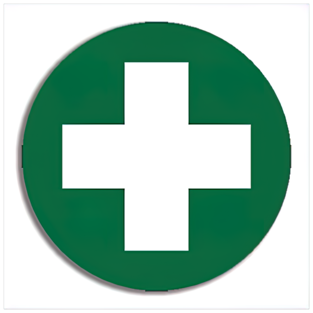 Hard Hat First Aid Cross Sticker 5 x 5cm Sheet of 5-First Aid Stickers-AERO-Assurance Training and Sales