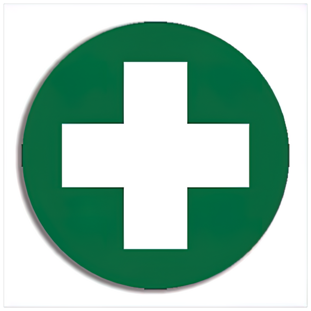 Hard Hat First Aid Cross Sticker 5 x 5cm Sheet of 5-First Aid Stickers-AERO-Assurance Training and Sales