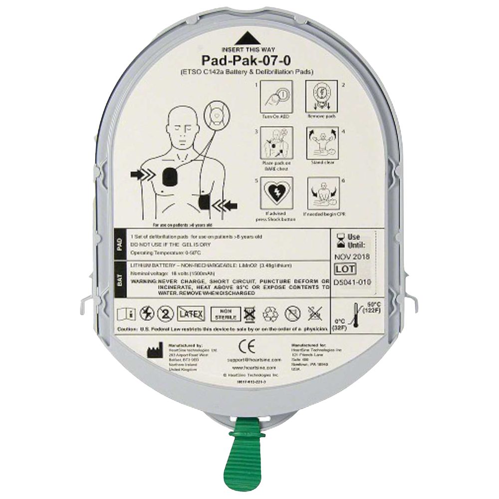 HeartSine Defibrillator Pad & Battery Adults Aviation-AED pads-AERO-Assurance Training and Sales