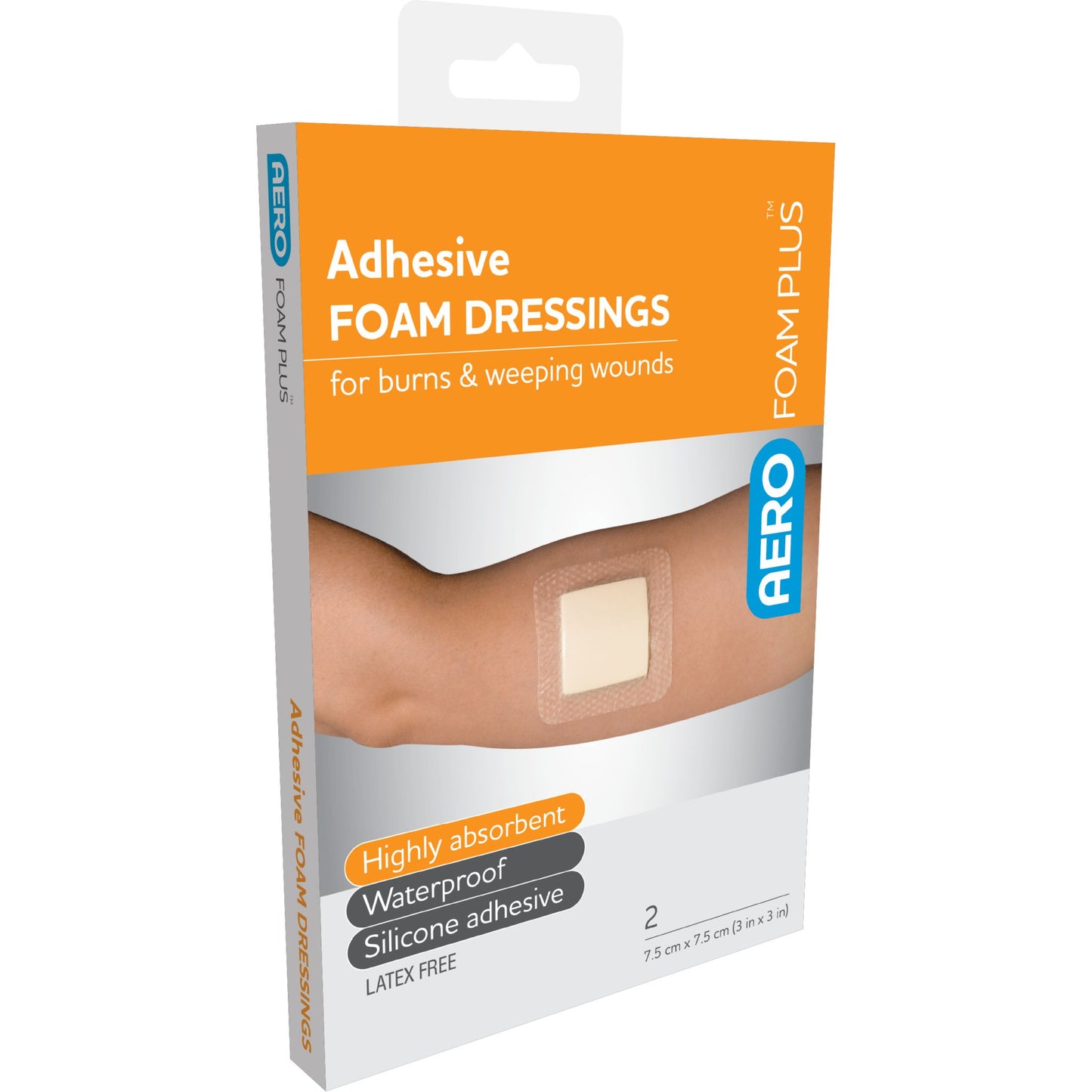 Leaky Wound Foam Dressings-Foam Wound Dressing-AERO-7.5 x 7.5cm-Assurance Training and Sales