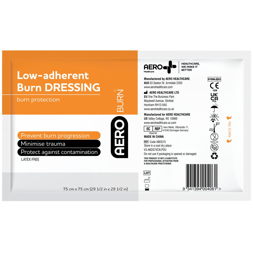 Low-Adherent Burn Dressing 75 x 75cm-AERO-Assurance Training and Sales