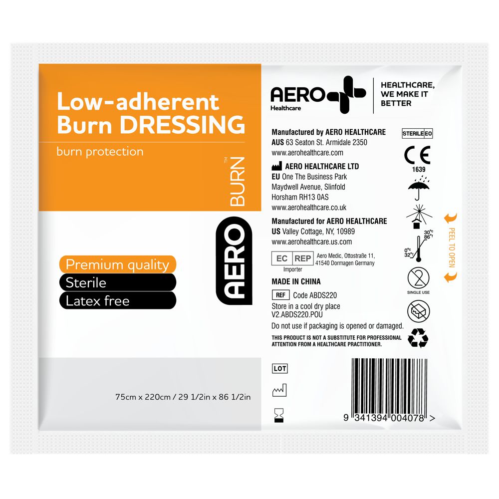 Low-Adherent Burn Dressing-First Aid Burn Sheets-AERO-Assurance Training and Sales