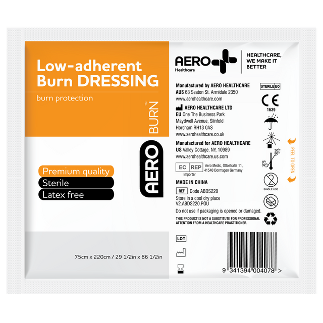 Low-Adherent Burn Dressing-First Aid Burn Sheets-AERO-Assurance Training and Sales