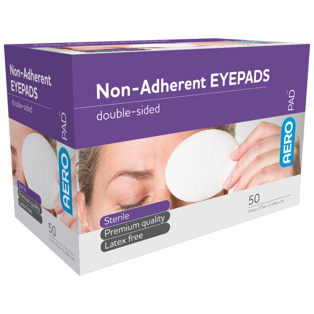 Low Adherent Oval Eye Pad-Eye Care-AERO-AEROPAD Non-Adherent Eye Pads box 50-Assurance Training and Sales