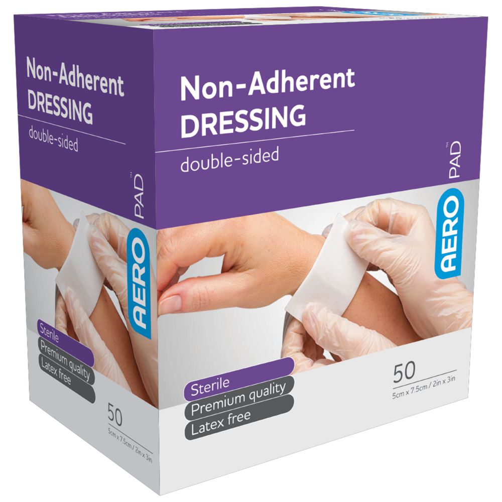 Low Adherent Pads-Low Adherent Stick Dressings-AERO-5 x 7.5cm box 50-Assurance Training and Sales