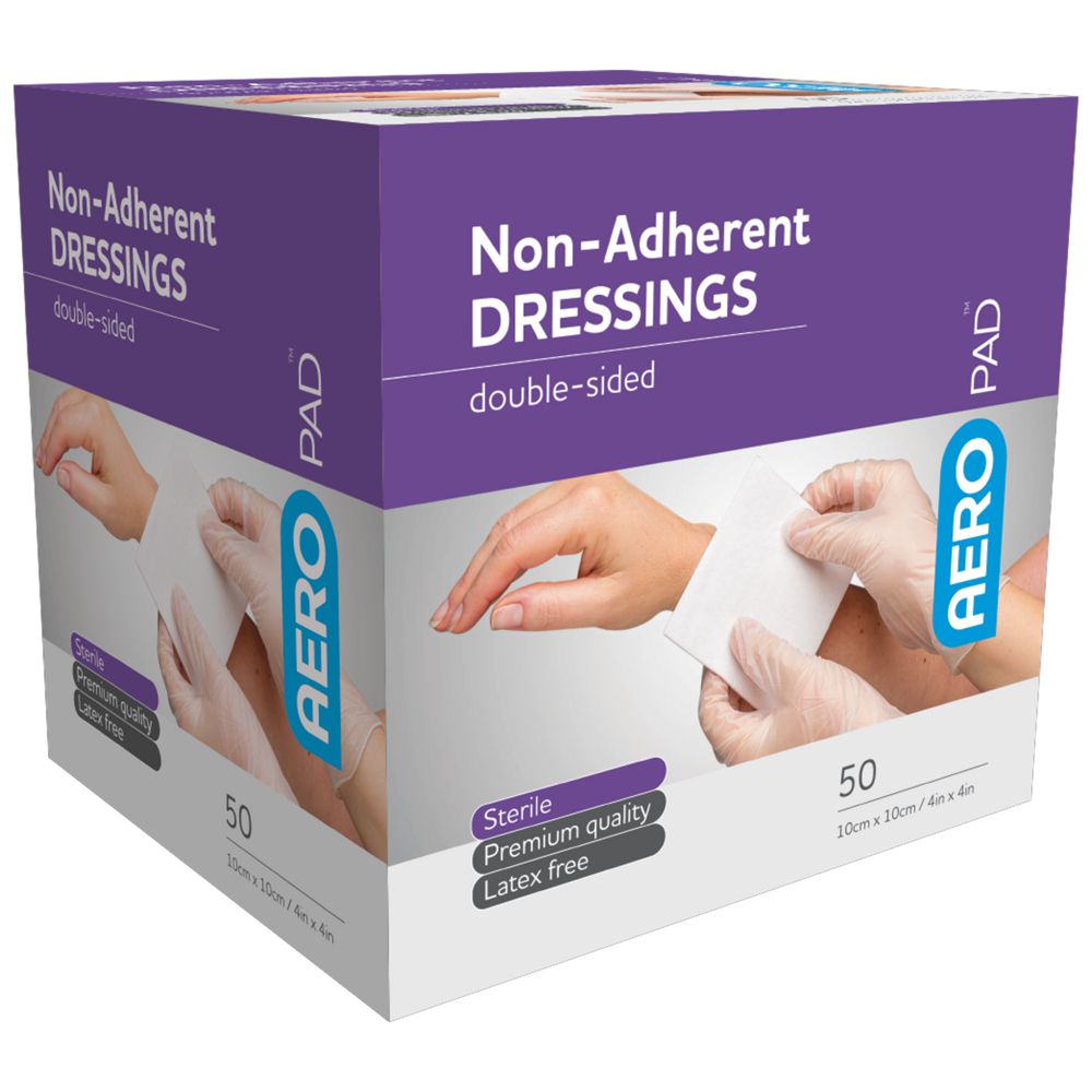 Low Adherent Pads-Low Adherent Stick Dressings-AERO-10 x 10cm Box 50-Assurance Training and Sales