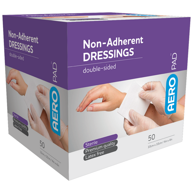 Low Adherent Pads-Low Adherent Stick Dressings-AERO-10 x 10cm Box 50-Assurance Training and Sales