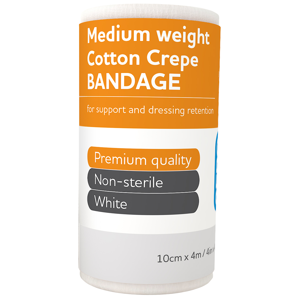 Medium Weight Cotton Crepe Bandages-AERO-10cm x 4m Type A & B-Assurance Training and Sales