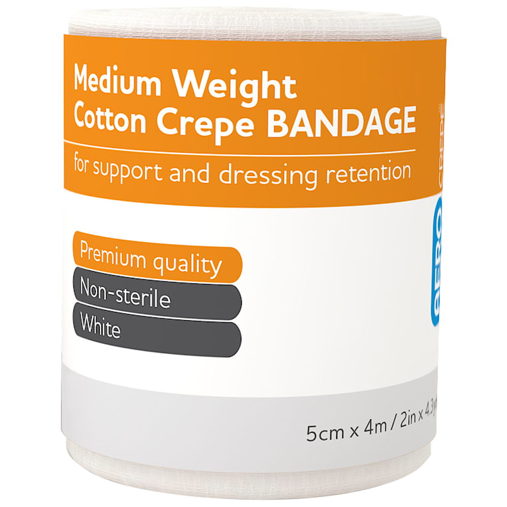Medium Weight Cotton Crepe Bandages-AERO-5cm x 4m single-Assurance Training and Sales