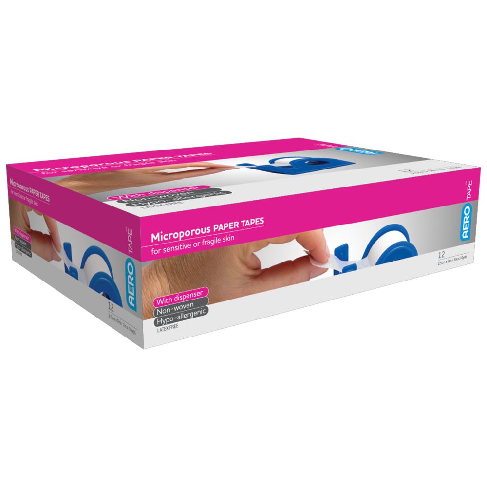 Microporous Paper Tape with Dispenser-First Aid Paper Tape-AERO-Assurance Training and Sales