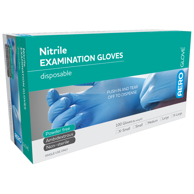 Nitrile Gloves- Boxes-Nitrile Gloves-AERO-Small Box 100-Assurance Training and Sales