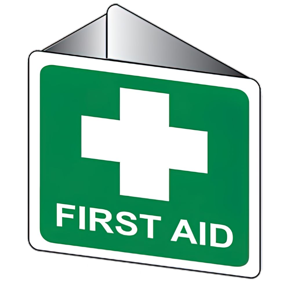 Off-Wall Poly First Aid Sign-First Aid Sign-AERO-Assurance Training and Sales