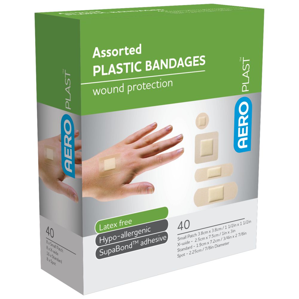 Plastic Assorted Bandaids-Plastic Bandaids-AERO-Box 40-Assurance Training and Sales