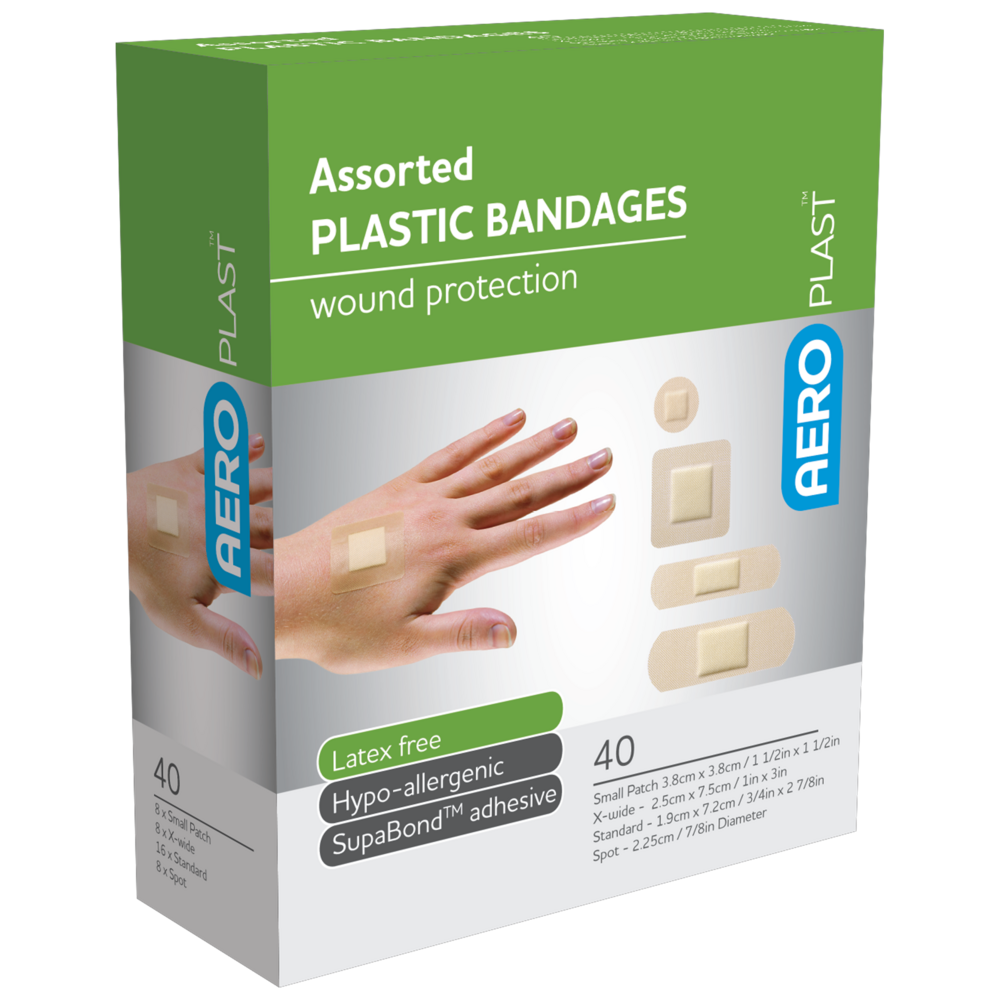 Plastic Assorted Bandaids-Plastic Bandaids-AERO-Box 40-Assurance Training and Sales