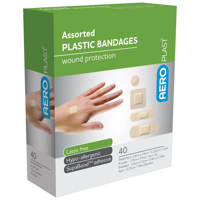 Plastic Assorted Bandaids-Plastic Bandaids-AERO-Box 40-Assurance Training and Sales