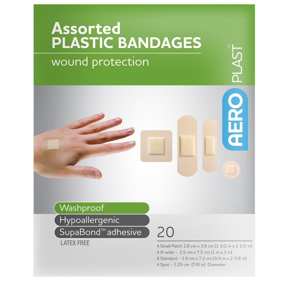 Plastic Assorted Bandaids-Plastic Bandaids-AERO-Envelope 20-Assurance Training and Sales