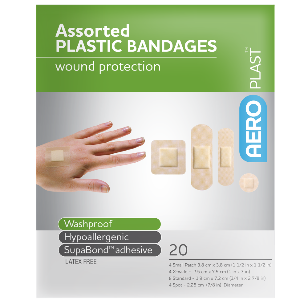 Plastic Assorted Bandaids-Plastic Bandaids-AERO-Envelope 20-Assurance Training and Sales