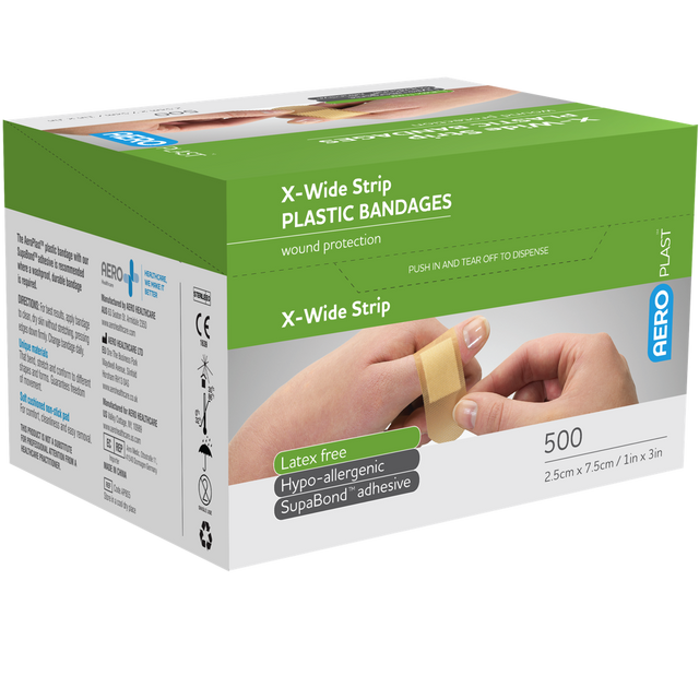 Plastic X-Wide Bandaids-Plastic Bandaids-AERO-500 Box-Assurance Training and Sales