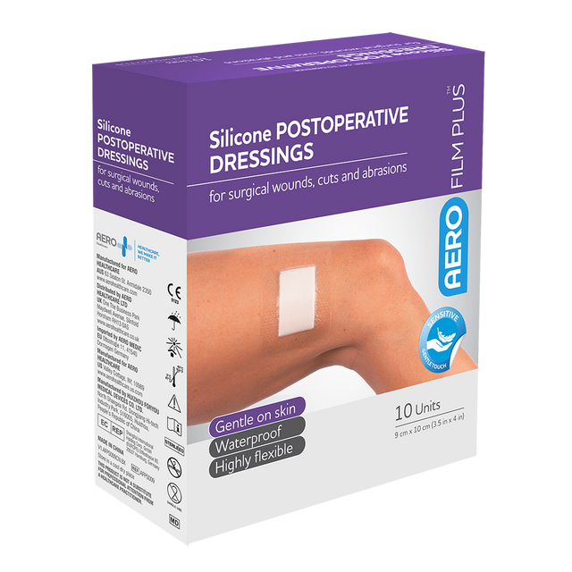 Sensitive Silicone Post Operative Range-Wound Dressing-AERO-9 x 10cm box 10-Assurance Training and Sales