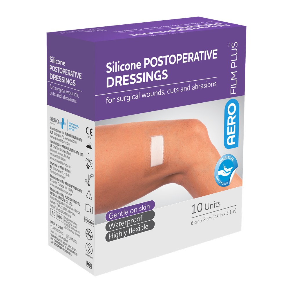 Sensitive Silicone Post Operative Range-Wound Dressing-AERO-6 x 8cm box 10-Assurance Training and Sales