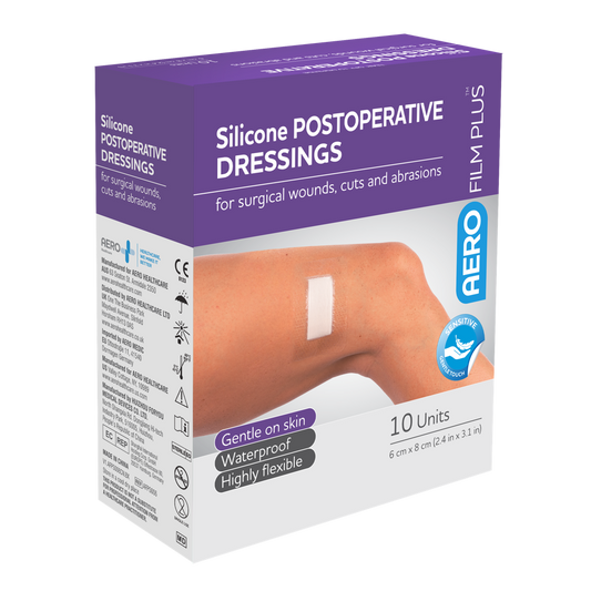 Sensitive Silicone Post Operative Range-Wound Dressing-AERO-6 x 8cm box 10-Assurance Training and Sales