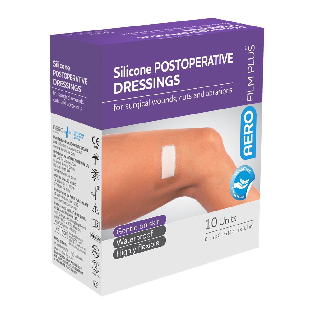 Silicone Scar Dressings-Sensitive Wound Dressings-AERO-6 x 8cm box 10-Assurance Training and Sales