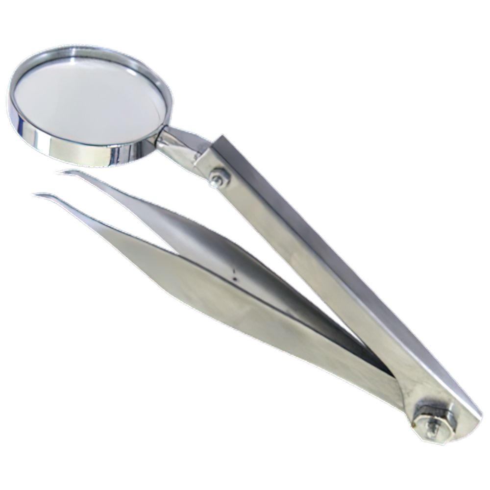 Stainless Steel Magnifying Glass Forceps 11cm-Scissors, Tweezers & Shears-AERO-Assurance Training and Sales