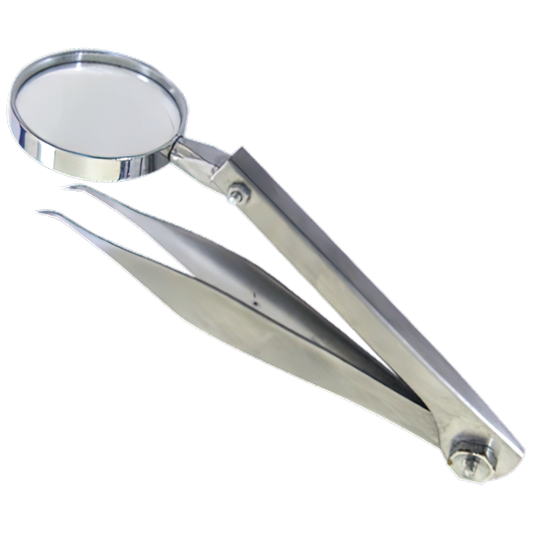 Stainless Steel Magnifying Glass Forceps 11cm-Scissors, Tweezers & Shears-AERO-Assurance Training and Sales