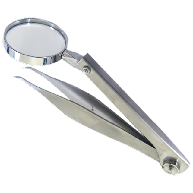 Stainless Steel Magnifying Glass Forceps 11cm-Scissors, Tweezers & Shears-AERO-Assurance Training and Sales