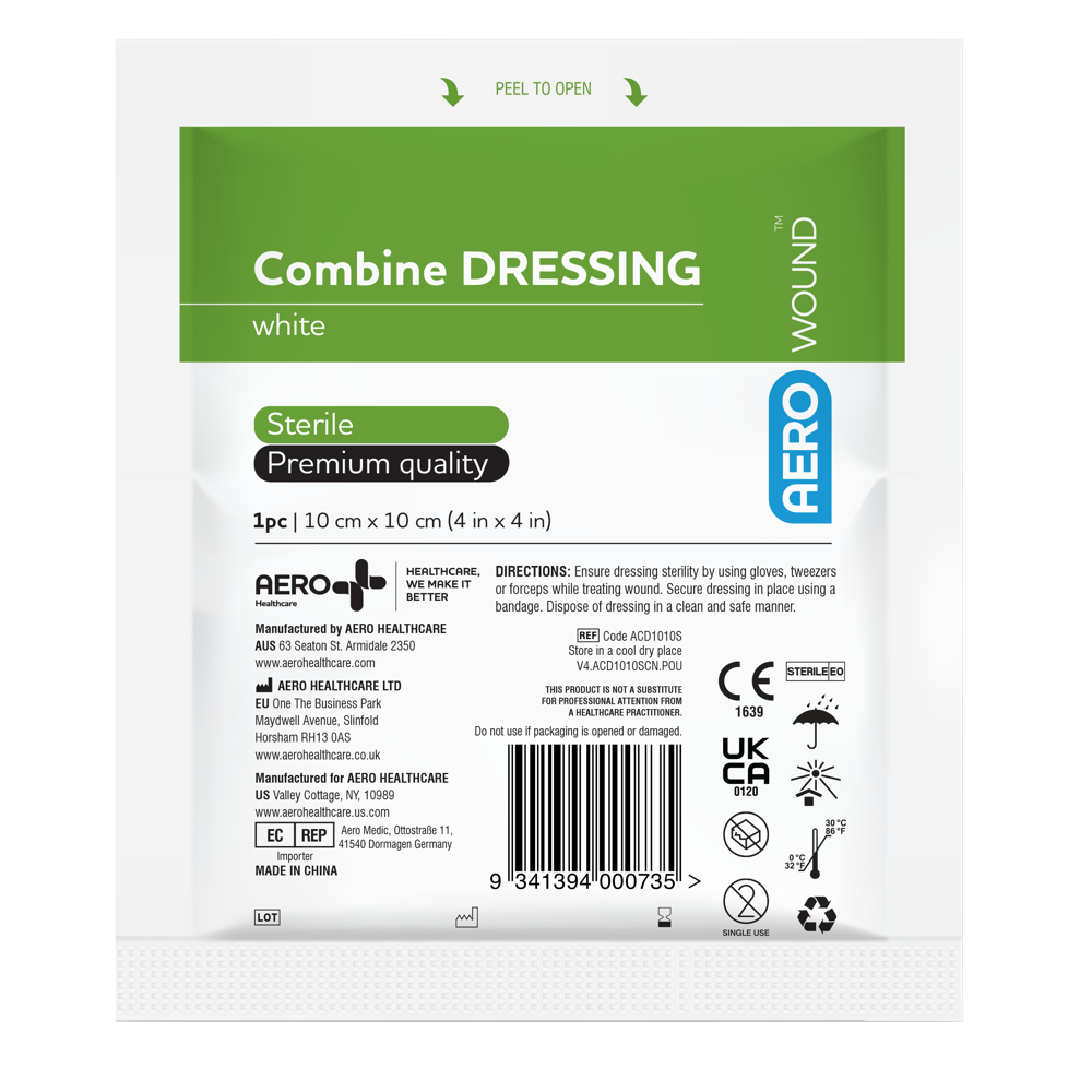 Sterile Combine Dressings-Absorbent Wound Dressing-AERO-10 x 10cm single-Assurance Training and Sales