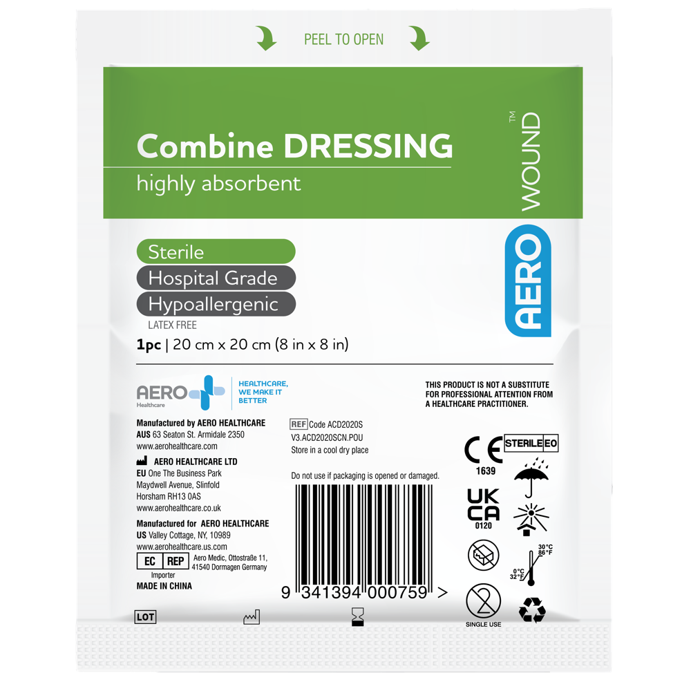 Sterile Combine Dressings-Absorbent Wound Dressing-AERO-20 x20cm single-Assurance Training and Sales